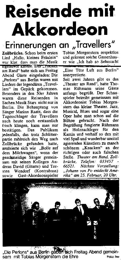 Perlons Zeitungsausschnitt